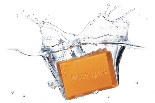 Jabón líquido en barra de Neutrogena salpicando agua
