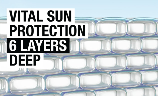 Protege las 6 capas de la piel de los rayos UVA que causan envejecimiento.